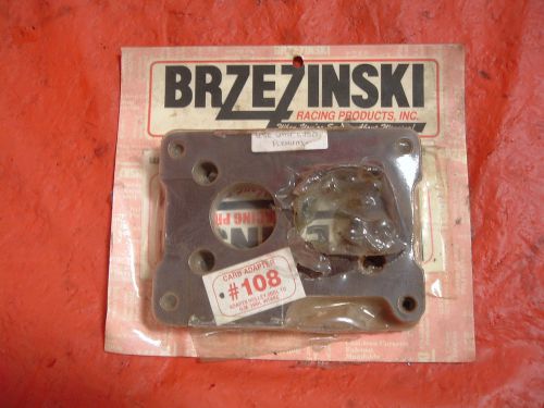 Brzezinski carburetor adapter plate holley 2 barrel to chevy cast iron intake