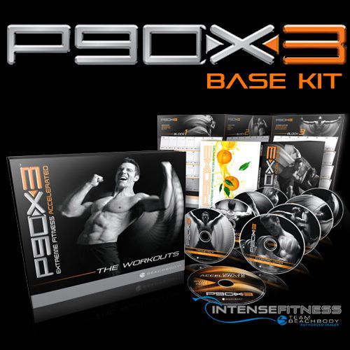 New! p9ox3 10dvds with elite block,fitness,nutrition guide,cale