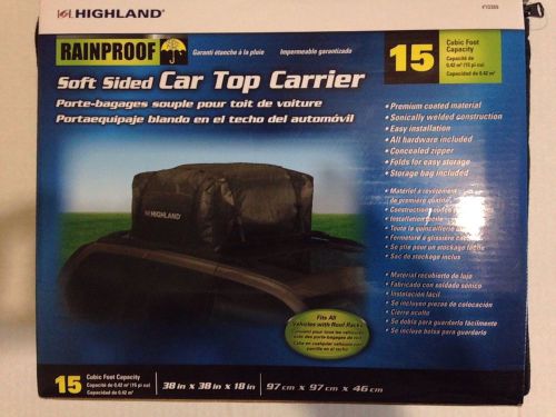 New highland soft sided car top carrier 15 cubic foot high land auto mobile