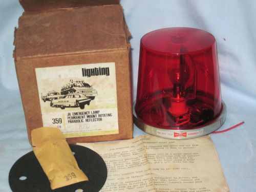 Yankee retro genuine vintage red flashing emergency vehicle light iob 1950&#039;s