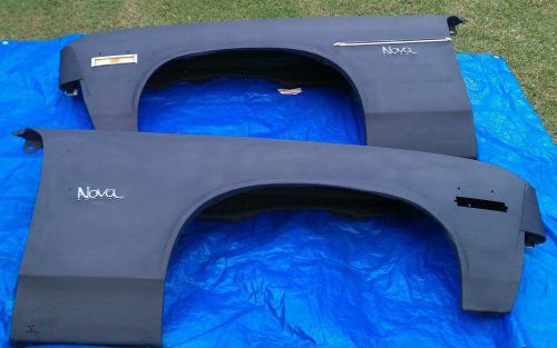1970-74 oem chevy nova front fenders pair lh/rh with extension&#039;s and moldings