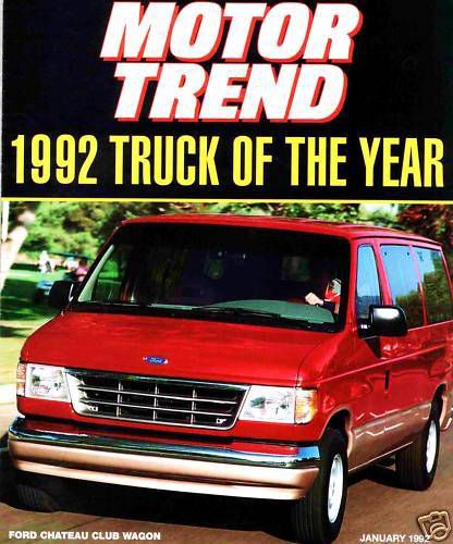 1992 ford club wagon reprint-motor trend truck of year