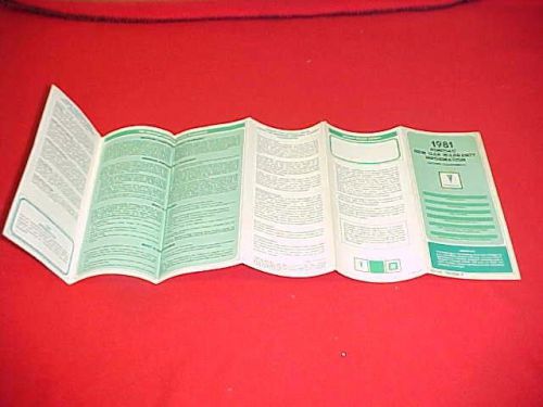 1981 pontiac trans am t/a ta firebird original blank warranty book owners 81
