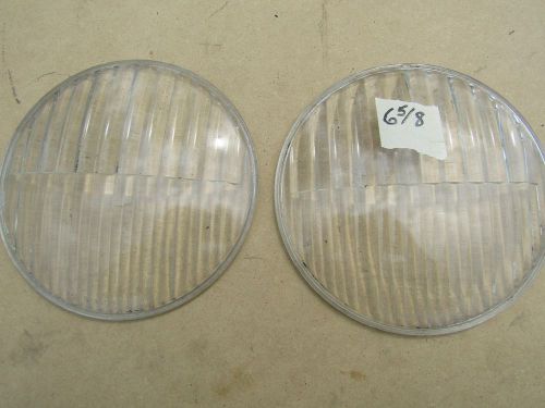 Trippe head light clear glass lens original 6 5/8 inch od pair 30s 40s fog nos