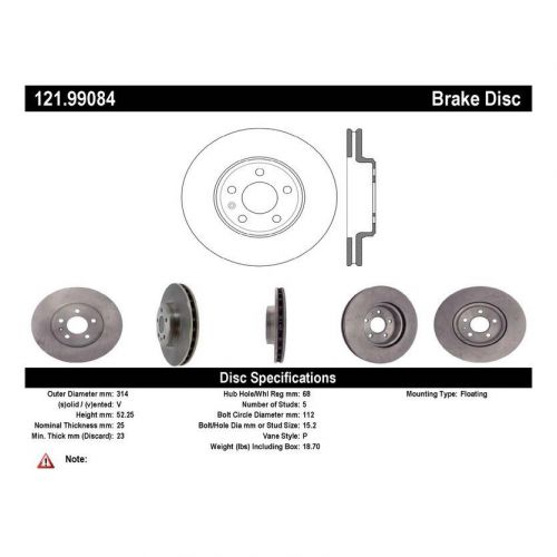 C-tek standard disc brake rotor - preferred fits 2009-2015 audi a4 a5 a5,a5 quat