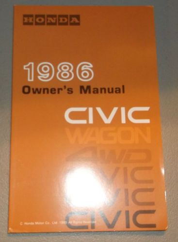 1986 honda civic wagon 4x4 owners manual original