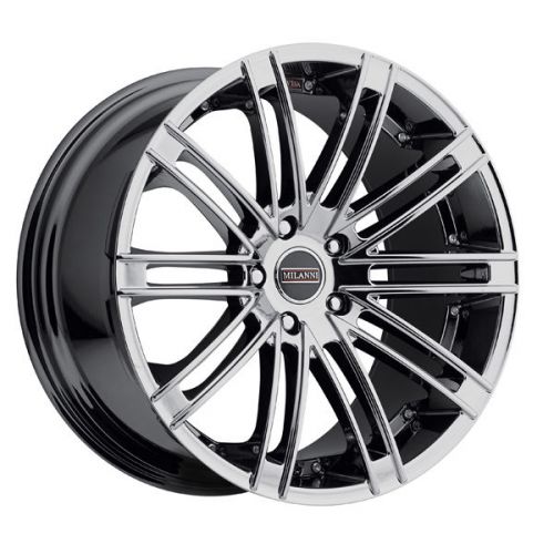 4-new milanni 9032 khan 18x8.5 5x114.3/5x4.5&#034; +12mm pvd chrome wheels rims