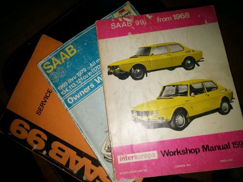 1968 thru 1979 saab 99 service workshop manuals 3 total