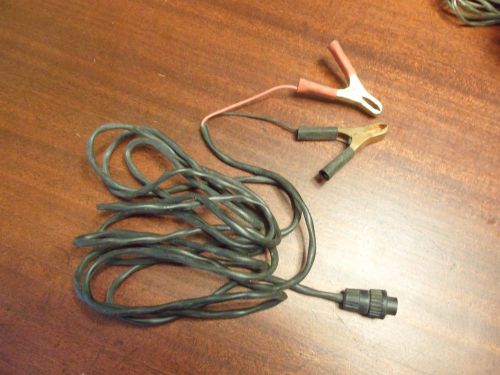 Vintage 12 volt dc adapter power cord with clips for fish finder  11 1/2 ft