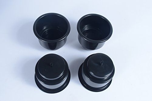 (set of 4) amarine-made black recessed drop in plastic cup drink can holder with
