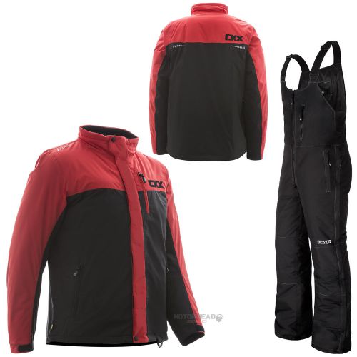 Snowmobile ckx trail jacket men suit red black large bib pants snow winter
