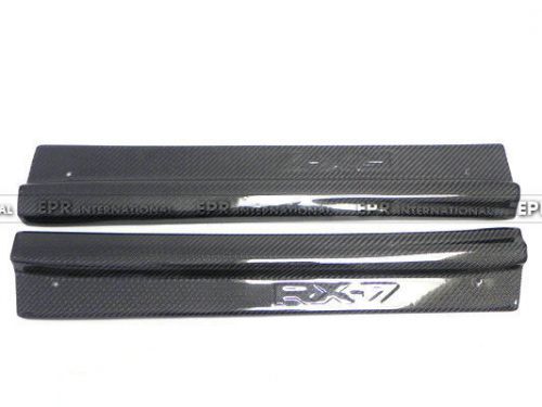 Epr 2pcs door step scuff sill plain panel cover for mazda rx7 fd3s carbon fiber
