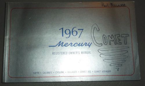 1967 mercury comet cyclone capri 202 owners manual original  unused original