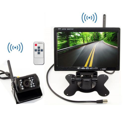 Wireless 7&#034; car rearview monitor car backup camera ir night vision for truck bus