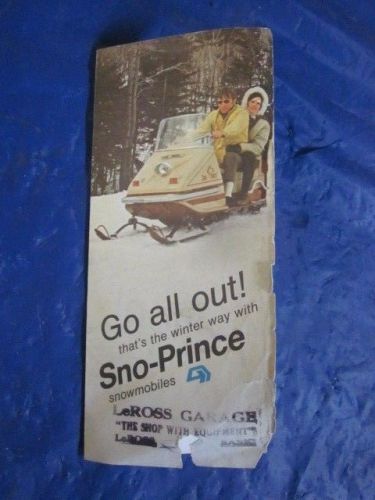 Vintage  sno-prince snowmobile sales brochure 1970