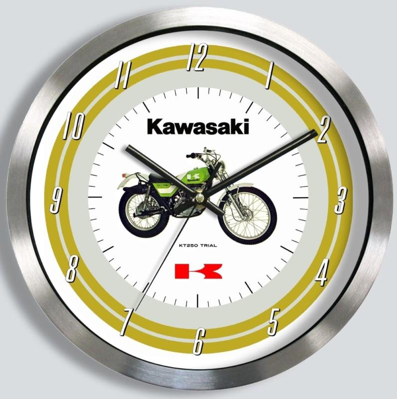 Kawasaki kt250 trial motorcycle metal wall clock 1975 kt-250