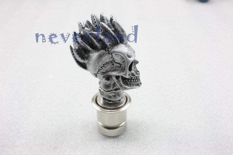 Silver skull style car cigarette lighter plug socket wicked carved