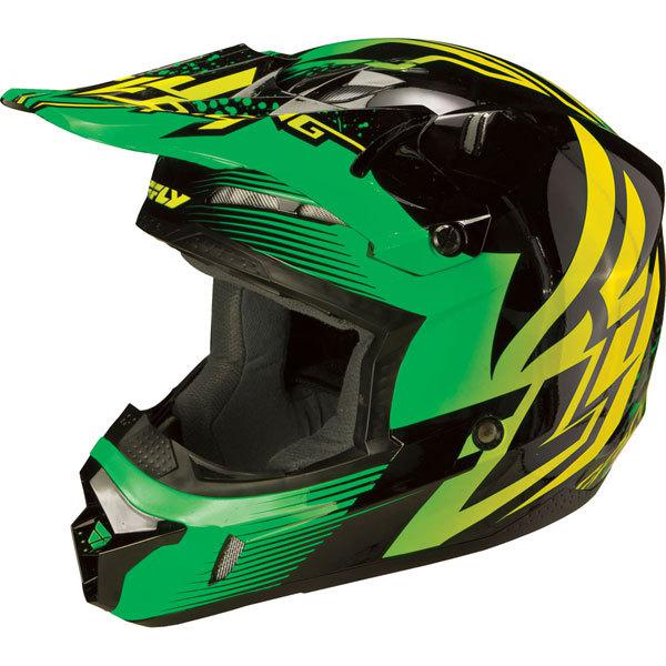 Green/black m fly racing kinetic inversion youth helmet 2013 model