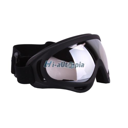 New windproof bike motorcycle goggles one transparent lens glasses black 1187