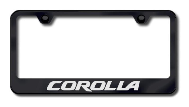 Toyota corola laser etched license plate frame-black made in usa genuine