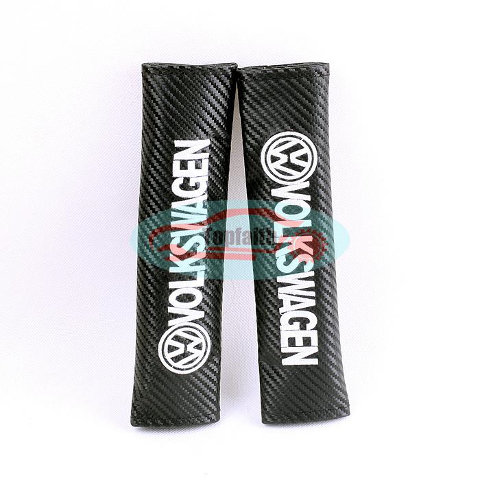 2pcs carbon fiber embroidery seat belt shoulder pad cushions for volkswagen vw