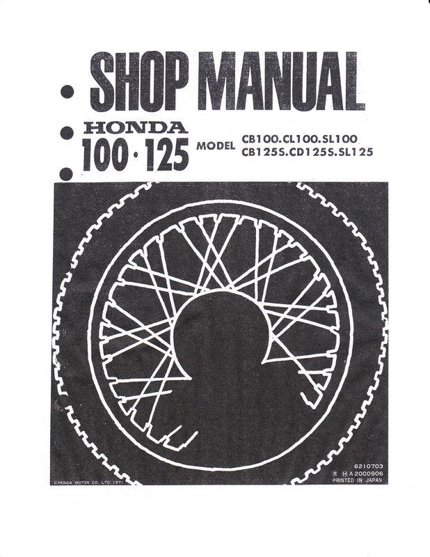 1970-76 honda cb100 cb125 cb125s cl100 sl100 cd125 sl125 tl125 repair manual
