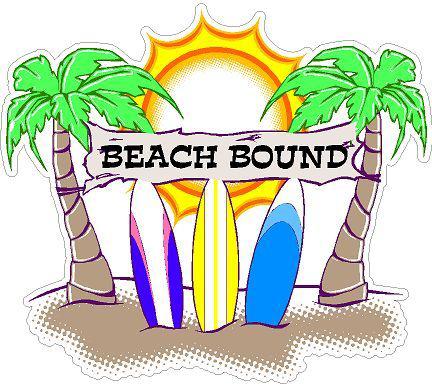 Beach bound * tropical * surf board  decal / sticker  *** new ***  spring break