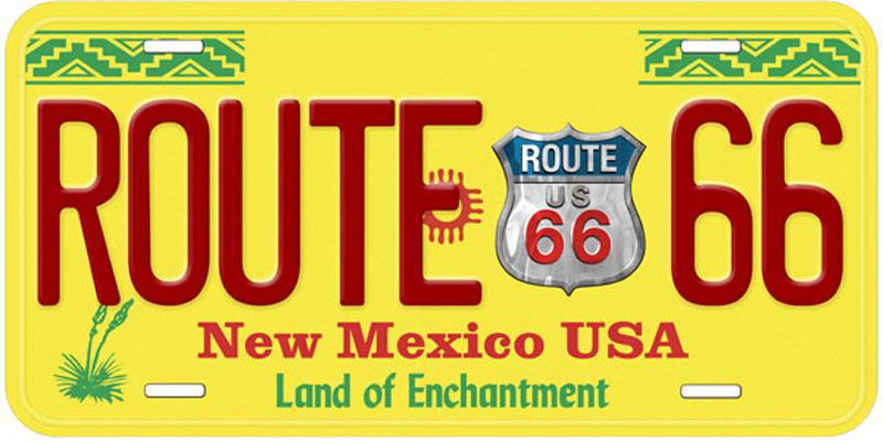 Route 66 new mexico aluminum novelty tag license plate