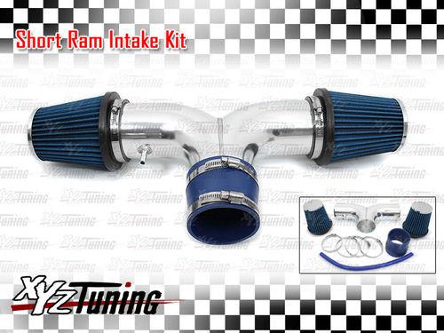 Blue 02-07 ram1500 3.7l v6/4.7l v8 dual twin air intake induction kit +filte 3.5