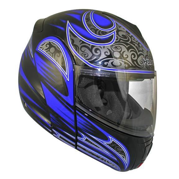New hawk blue warrior modular dual visor full face motorcycle helmet biker s-xl