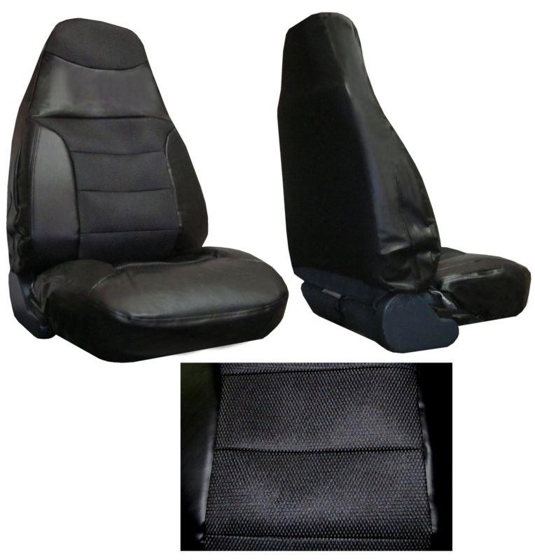 Black euro cushioned synthetic leather car truck suv seat covers msrp $119.95 y