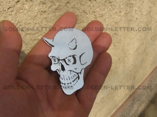 Chrome skull, metal, new (jus-r15-7n)