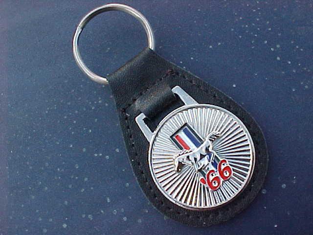 1966 '66 ford mustang classic pony car starburst leather key fob mint rare find!