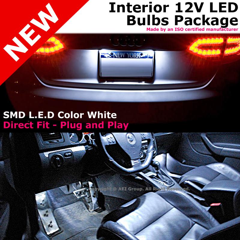 8 pieces xeon white hi power led interior package kit set 13-14 mini roadster