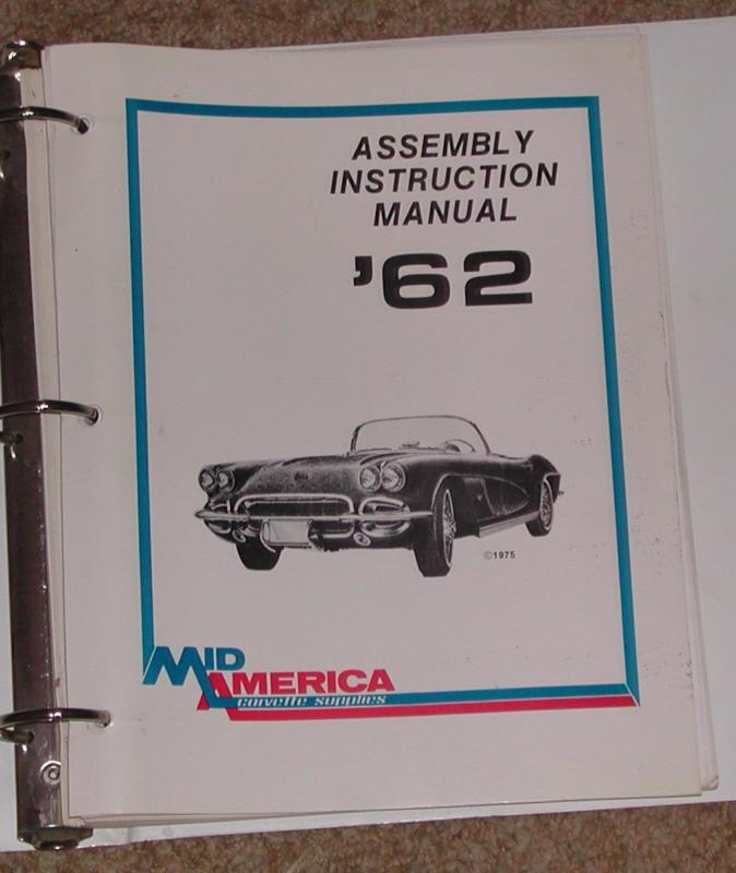 1962 corvette assembly instruction manual - 1977 mid-america reprint