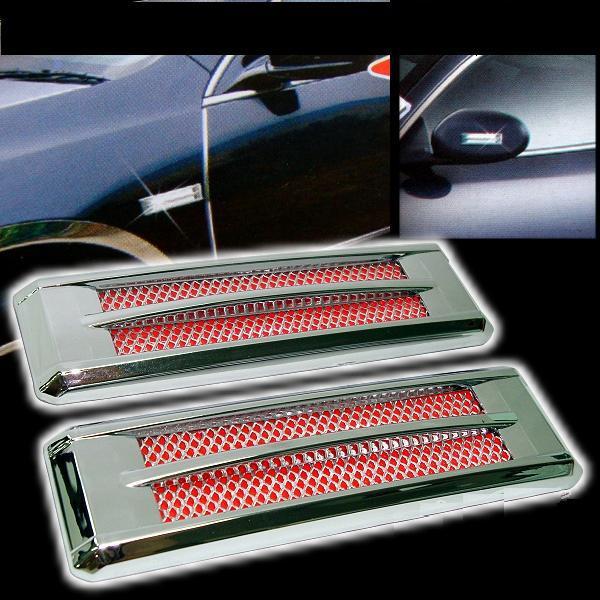 Car fender bumper decorative air flow vent cover red x 2 pieces