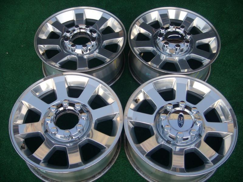 2010 ford f250 super duty factory oem polished wheels 20" 8 spoke 8 lug 2005-13