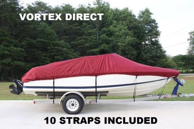 New vortex heavy duty fish/ski/runabout/boat cover 17-19' burgundy
