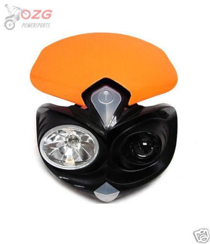 Head light ktm lamp exc mxc sx dual sport dirt bike 525 450 530 500 excr orange