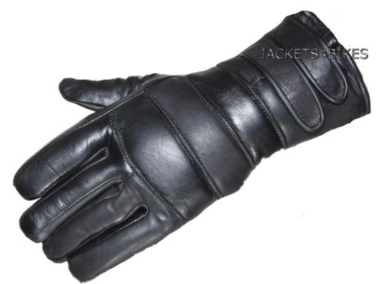 New biker gauntlet motorcycle leather gloves black l