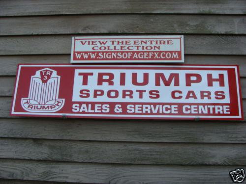 1950's triumph tr2 or tr 3 dealer/service sign w/logo