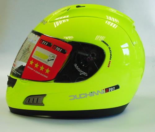 Duchinni d701 hi-viz vis neon motorbike motorcycle helmet large