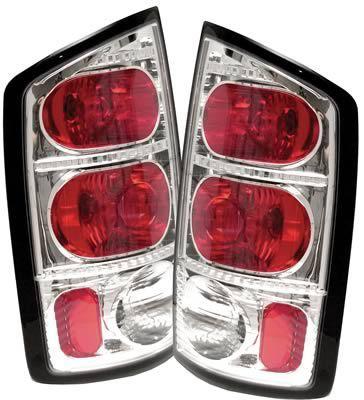 Summit racing euro taillights clear/red inserts chrome housing 2004-06 ram 1500