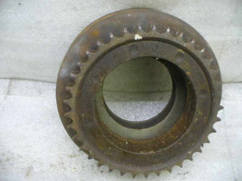Harley vintage 36-64 big twin outer clutch drum with two steel clutch plates.