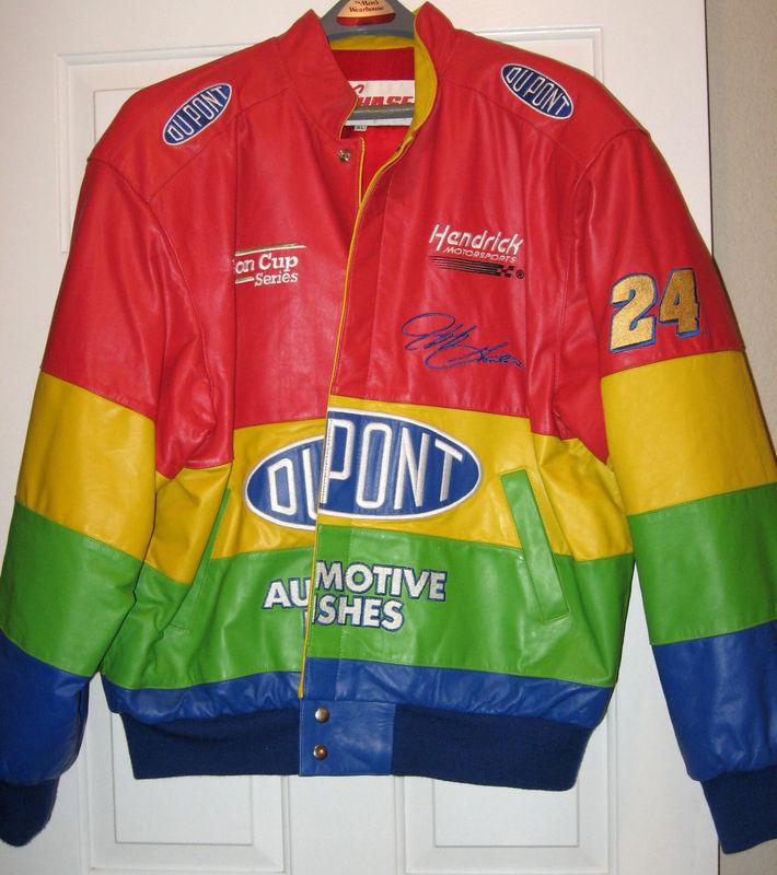 Vintage jeff gordon  # 24 dupont rainbow warrior leather jacket