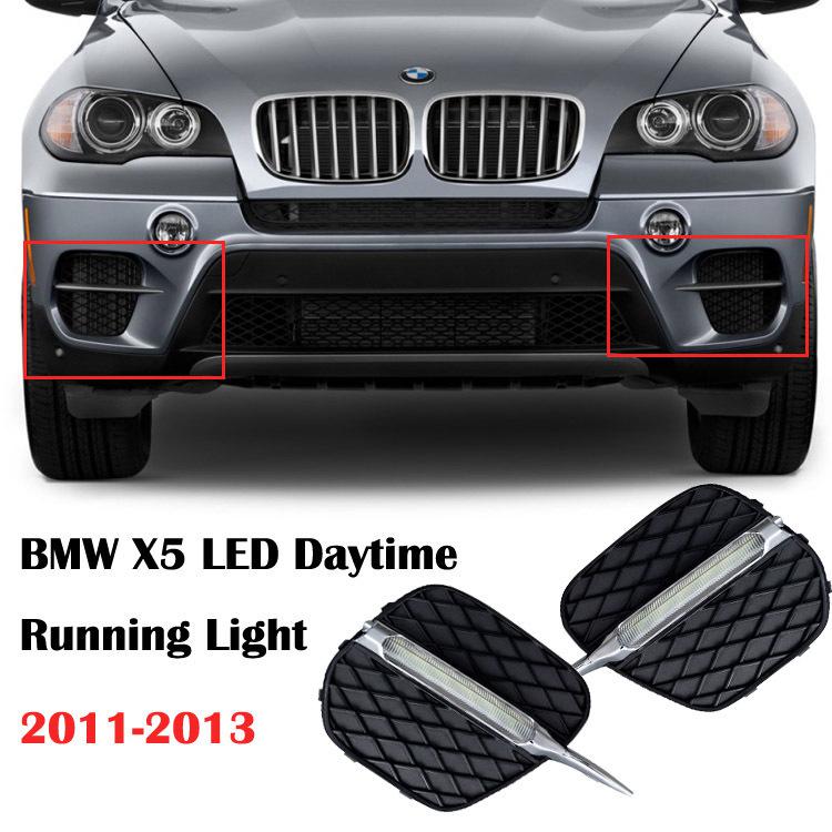 Car led daytime running light fog white lamp replacement for 2011-2013 bmw x5