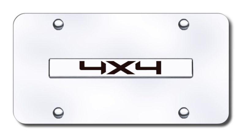 4x4 name chrome on chrome license plate made in usa genuine