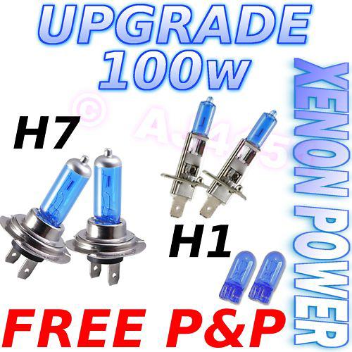 H7 h1 100w xenon upgrade headlight bulbs dip main beam supreme white light vw