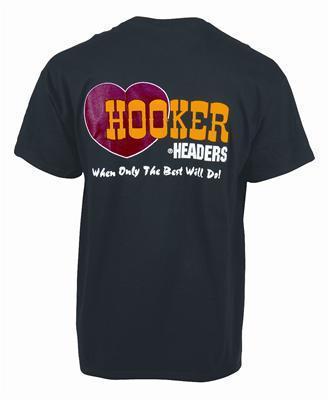 Hooker headers t-shirt cotton hooker headers logo black men's medium ea