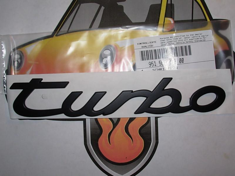 Porsche emblem "turbo" black genuine 86-91 944 turbo 951 559 093 00
